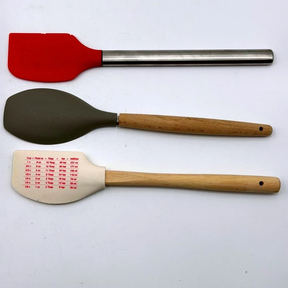 Spatula Set 3  Texas Food Network Red Grey Silicone